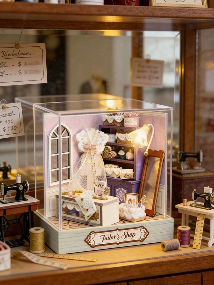 Kit di montaggio fai-da-te per modellino di casa in stile vintage, artigianato fatto a mano, regalo di compleanno per amici, giocattolo antistress - Multicolore - Visualizzare 1