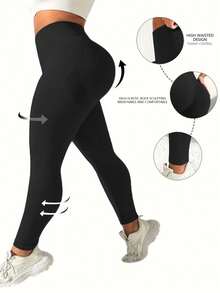 Quần tập yoga cỡ lớn, quần legging co giãn cao cấp màu xanh dương không đường may, quần bó cạp cao không đường may, phù hợp cho nữ - Co giãn & Mềm mại, quần ôm sát co giãn 4 chiều thích hợp cho chạy bộ, đạp xe, yoga, pickleball, thể thao, mặc thường ngày. Vải co giãn cao cấp, thoải mái & thoáng khí, phù hợp cho mọi mùa, có thể giặt máy. Mùa xuân - màu đen - Xem 2