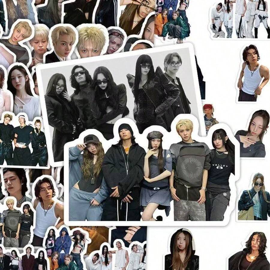 70pcs ALL DAY PROJECT Album <ONE MORE TIME> Waterproof Stickers, Decorative Stickers Created By Annie, Tarzzan, Bailey, Woochan, YoungSeo, Exclusive Fan Gift For Notebooks, Tablets, Water Bottles, Etc. - Multicolor - View 1