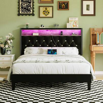 Led Bed Frame With …