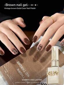 XEIJAYI 1 lọ 15ml Gel móng tay màu nâu, bán vĩnh cửu, dùng cho nghệ thuật vẽ móng, ngâm móng, dùng đèn UV LED, tự làm móng tại nhà. - Rỉ Nâu - Xem 4