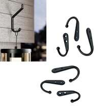 10pcs Kitchen & Bathroom Storage Hanging Hooks, Single Towel/Robe Hooks For Bathroom & Kitchen Organization - Black - View 5