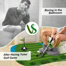 浴室必备套装：马桶高尔夫迷你球场 - 在马桶旁享受趣味游戏，娱乐无穷！马桶高尔夫套装，送给爸爸放松娱乐的完美礼物。 - 彩色 - 查看 8