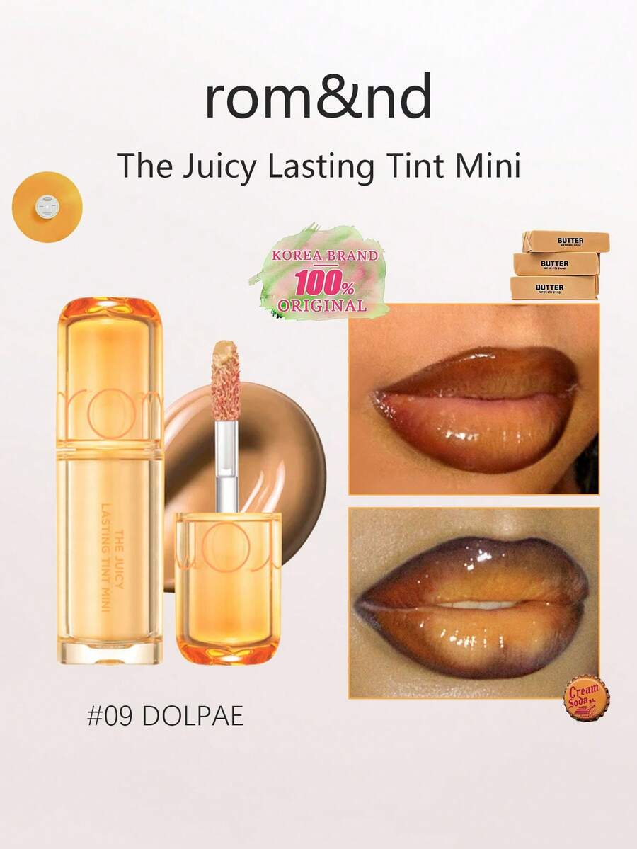 Rom&nd Son tint mini Romand THE JUICY LASTING TINT MINI, chất son dưỡng ẩm và bóng mượt, cấp ẩm và nuôi dưỡng da, nhẹ nhàng và thoải mái, màu sắc lâu trôi, kích thước mini, hoàn hảo để dùng thử và mang theo khi đi du lịch, món quà lý tưởng cho bạn bè, mỹ phẩm Hàn Quốc.