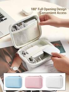 Caja de almacenamiento de carcasa rígida de EVA de alta resistencia con ventana transparente - Impermeable y a prueba de polvo, adecuada para portátiles, baterías externas, cámaras, cargadores, cables y otros dispositivos electrónicos - Asa antideslizante, organizador de viaje esencial para nómadas digitales, superficie texturizada, cierre , con asa de transporte Estuche para cámara Bolsa para cámara Estuche para cargador Cubos de embalaje para mujeres para hombres Bolsa para cargador - Multicolor - Ver 6