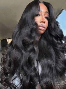 Uveous 250% Density 42Inch 13x4 Body Wave Lace Front Wigs Human Hair Pre Plucked 13x4  Frontal Wigs Human Hair HD Lace Body Wave Wig 100% Human Hair Wigs For Women - Natural Black - Xem 2