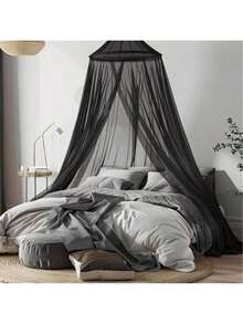 Suitable For Big Bed 4 Door Ceiling Mosquito Net Romantic 4 Door Bed Canopy Bedroom Dorm Home Decoration - Màn chống muỗi hình vòm màu đen - Xem 2