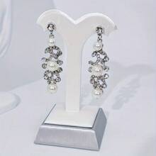 1 Set de Joyería Vintage Versátil de Cristal: Aretes, Collar, Adecuado para Novias, Bodas, Banquetes, Fiestas - conjunto de joyas - Ver 4