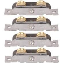 XISH Rodillo para Puerta Corredera 4 Piezas Rodillo para Puerta Corrediza de Patio Rodillos en Tándem de Acero Inoxidable Resistentes Conjunto de Rodillo de Rueda con Rodamiento de - rueda plana+rueda cóncava - Ver 5