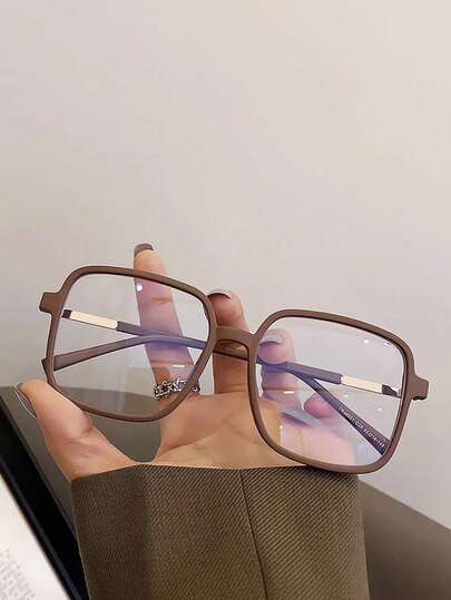 1 pieza Gafas ópticas cuadradas con montura minimalista y semimétalica, adecuadas para uso diario. Gafas unisex bloqueadoras de luz azul, gafas de , gafas protectoras, gafas para juegos de computadora, que alivian eficazmente la fatiga ocular causada por computadoras, televisores, teléfonos móviles y juegos. Compatibles con protectores de pantalla de computadora.