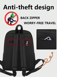 Anti-Theft Diamond-Quilted Nylon Backpack Women Purse, Multi-Functional And Stylish Daily Bag, Multi-Pocket Lightweight Travel Bag, Large-Capacity Simple School Bag, Convenient Book Bag, Suitable For Students, Nurses, Teachers, Business People, Travel And Vacation, Business Trips, Daily Commuting, Shopping, Office, Dating, Hiking, Training, Work, Birthday Gifts, Holiday Gifts - Multicolor - View 8