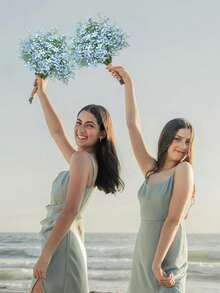 1/3/5pcs Blue Artificial Babys Breath Flower Bouquet Multi Stem Design 52cm Realistic Floral Decor Wedding Valentine Birthday Anniversary Home Desk Bedroom Bathroom Room Decoration Autumn Baby Breath Fake Flower Photography Prop Wedding Ornament Floral Arrangement - 藍色 - 查看 6