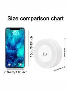 1个触摸感应夜灯，可触摸迷你圆形灯，可调光LED床头灯，可触摸迷你楼梯灯，橱柜灯，无线迷你橱柜灯，便携式LED夜灯，3色可调，Type-C接口，适用于走廊、卧室、浴室、客厅、衣柜、厨房、房间装饰、家居装饰、厨房装饰 - 觸碰小圓燈 - 查看 12