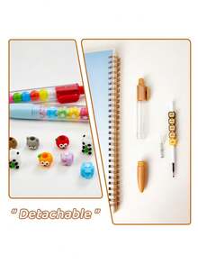 可爱卡通创意中性笔，少女学生考试用0.5mm蓝色珠子按压式笔，多功能笔，创意手工礼物，学生礼物，圣诞礼物