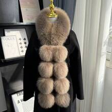 1pc Fashion Furry Ball Scarf, Warm Shawl Wrap, Versatile High-Quality Women Scarf, Korean Style, Winter - Multicolor - View 12