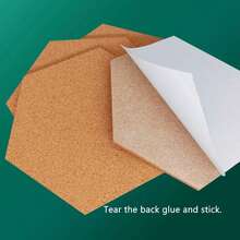 1 Set Peel And Stick Cork Board With Adhesive Backing, Perfect For Room Decor, Photo Wall, Clutter Organization, Bedroom Poster Display, Classroom Decor, Office Memo Board, Photo Display, Back To School Classroom Decor, Coaster Set, Poster Display Board, Valentine's Day Decor, Hanging Bulletin Board - Multicolor - View 5