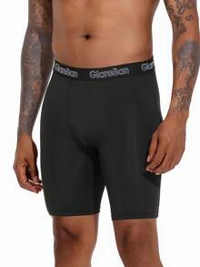 3pcs Men's Sports Long Leg Boxer Briefs, New Brand Underwear, Luxury Shorts, Soft & Comfortable - Multicolor - View 2
