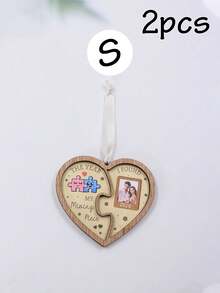 Custom Ornaments, Personalized Valentine Gift, Custom Photo Heart Photo Ornament, Customizable Picture Wedding Ornament 2026, "I Found My Lost Part", Romantic Puzzle Bauble, Personalized Ornaments, Customized Text Heart-Shaped Puzzle Ornament, Anniversary, Couples, Newlyweds, Engagements, Family, Friends - Multicolor - View 10