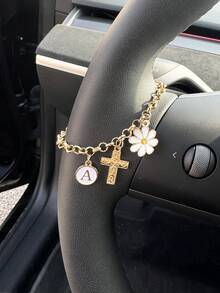 1件汽车内饰装饰吊坠雏菊十字汽车方向盘装饰配件 - 查看 3