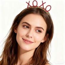 Diadema con forma de corazón, diadema con adornos de strass y lentejuelas en forma de corazón - Multicolor - Ver 6