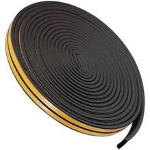 Sellador para Puertas y Ventanas 15M,Burlete para Puerta,Resistente Agua,Burletes para Puertas y Ventanas,Aísla las Habitaciones y los Coches de los Mosquitos, el Polvo, la Arena y el Ruido(Negro)(Negro-28M) - Multicolor - Ver 2