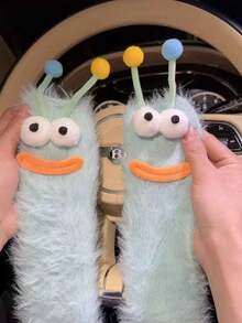 1/2 Paio di Calzini Invernali Casuali Pelosi a Forma di Bruco, Calzini Decorativi Spessi e Caldi per Interni, Calzini Carini e Divertenti con Cartoni Animati per la Casa, Regalo Natalizio Caldo - Multicolore - Visualizzare 7