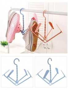 1 pieza Estante portátil para secar zapatos en el balcón con ganchos, multifuncional - Multicolor - Ver 9