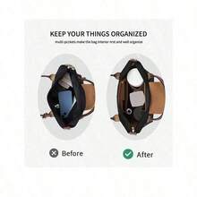 2025 Purse Organizer Insert For Le Pliage Tote Bag Organizer Insert Multi Pocket Felt Handbag Organizer Zipper Bag Organizer Inter Bag - Brown - View 8