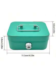 1个金属钥匙锁储物盒，钱箱，成人存款箱，硬币存款箱，成人存款箱，存款箱，收银机，尺寸：4.5 * 3.8 * 2.3英寸/11.5 * 9.9 * 5.8厘米 - 彩色 - 查看 9