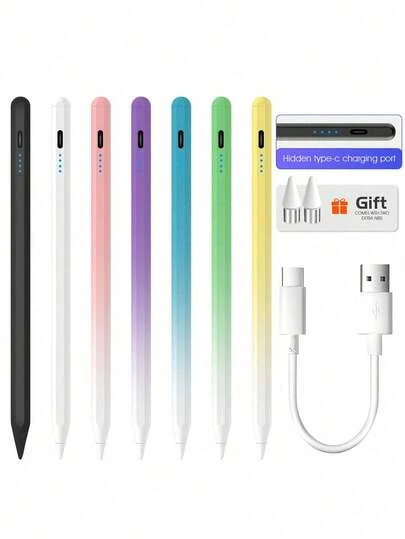 Easypie Selection 1pc White Aluminum Alloy Stylus Pen With 2 Nibs, Compatible With IPad Pro, Air And Mini Tablets Updated After 2018, Ideal Gift For Friends, Graduation, Back To School, Christmas, Valentine's Day, Halloween, Thanksgiving, Birthday, New Year For Mom, Family, Friends, Kids