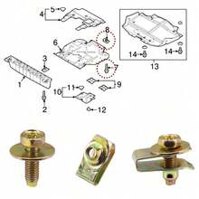 For Vauxhall Vivaro Renault Trafic Engine Undertray Clips Bolt Screw Guard Cover - Gold - View 8