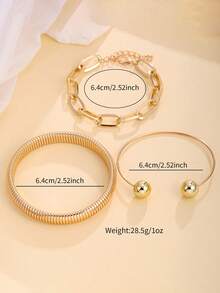 3件套时尚设计感十足的蛇骨手链，带回形针可调节手链套装，女士款