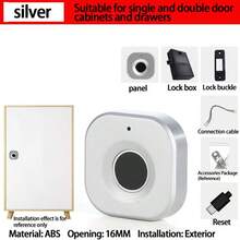 Fingerprint Smart Lock, Fingerprint Smart Drawer Lock, Mini Fingerprint Lock, Cabinet Lock, Office Drawer Lock, File Cabinet Fingerprint Lock, Powered By 3 AA Batteries Or Type-C Interface