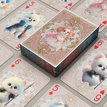 YFOPEN Hunde-Themen Spielkarten mit beliebten Rassen wie Corgi, Shiba Inu, Golden Retriever, süßer und heilender Kunststil, einzigartiges Design für jede Karte, geeignet für Tischspiele, Haustierliebhaber Sammlung, tägliche Unterhaltung - Verschiedenfarbig - Übersicht 1