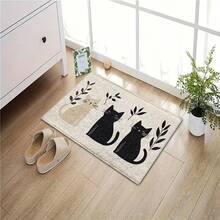 1件装可爱黑白猫咪图案速干吸水浴室地垫，防滑超柔软浴室地毯，可水洗，低绒毛，TPR底背，针织面料，适用于浴室、卧室、厨房、玄关、室内外，浴室配件及装饰 - 彩色 - 查看 7