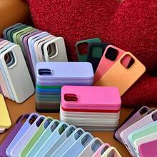 High-End Solid Color Aesthetic True Silicone Phone 16 Pro, Compatible With 15/14/13/12 Pro, Soft And Smooth Texture, Shockproof Protective Cover Plus. Slim Soft Phones - 1 cái - Xem 1