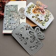 1件装蕾丝图案金属切割模具，适用于卡片制作、婚礼邀请卡边框模切、碳钢压花模板切割工具，适用于DIY剪贴簿、纸卡、相册等工艺品制作，新品上市