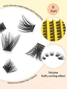 Set di ciglia finte individuali a grappolo D-Curl, lunghezza mista 8-16 mm, 120 pezzi, flessibili e morbide, voluminose, facili da applicare per principianti, riutilizzabili, perfette per trucco quotidiano e da festa, regalo di Natale, piccolo regalo carino per le donne, elemento essenziale da viaggio facile da trasportare - D - Visualizzare 4