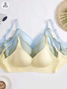 3pcs/Set Wireless Jelly Bra, Comfortable & Soft Women's Fashion Bra - Multicolor - View 7