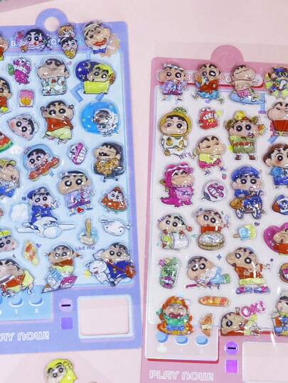 浮雕贴纸，可爱卡通趣味益智玩具贴纸，透明手机壳装饰贴纸，精致贴纸，动漫人物日记素材，女生日记装饰贴纸，文具配件贴纸