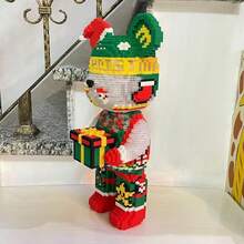 8000片圣诞熊积木DIY装饰摆件，家居装饰，适合14岁以上人群作为节日礼物，采用ABS材质，是理想的圣诞节和万圣节礼物，节日装饰，营造节日氛围，装饰展示，创意设计，结构坚固耐用，大型结构，组装套件，收藏展示，适合爱好者 - 彩色 - 查看 8