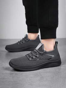 (Super Light And Super Breathable)Men Walking Shoes Ultra Lightweight Tennis Running Shoes Mesh Non-Slip Casual Comfortable Work Workout Athletic Sport Sneakers Breathable Black - 灰色 - 查看 4