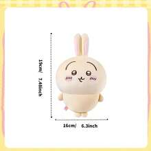 Miniso 1 pieza Figura de conejo de peluche | Cara de conejo linda con expresión bordada, material suave y esponjoso, decoración de escritorio/accesorio de mochila/regalo pequeño adorable - Multicolor - Ver 8