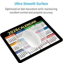 2026年日历鼠标垫，锁边鼠标垫，带节假日提醒，日历桌面垫，防滑桌面垫，防滑橡胶底，可水洗且不易褪色，办公桌垫 - 彩色 - 查看 5