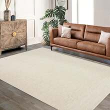Solid Color Minimalist Area Rugs For Living Room, Low Pile Washable Rug, Soft Floor Carpet For Bedroom Home Office Decor - Màu be - Xem 3