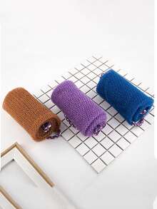 1pc/2pcs African Mesh Exfoliating Bath Towel Set, Double-Sided Design For Gentle/Coarse Exfoliation, Effective Body Scrubbing, Shower Back Scrubber, Quality Mesh Material, Convenient Tie Design, Loofah Bath Towel, Body Sponge, Leaves Skin Smooth, Suitable For Daily Use - Multicolor - View 5