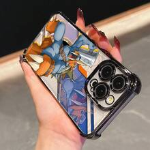 Funda de Teléfono de Lujo Estilo Batalla  I-Ikkakumon para 16, 16E, 15, 14, 13, 12, 11 Pro, X, XR, XSMAX, 8, E Plus, con Borde Plateado para Protección Caídas y Parte Trasera Transparente para un Aspecto Creativo y de Alta Gama, Funda resistente a caídas,Protección17 17promax - Negro - Ver 3