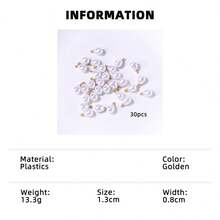 30pcs Luxury & Minimalist Drop Shaped Faux Pearl Pendant For Collecting Diy Earring/Necklace/Bracelet Material