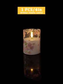 3pcs Set Flameless Candle Lights, Battery Operated Candles, Unbreakable Acrylic Candles With Remote Control, Cherry Blossom Print Cup Candles, Suitable For Desktop Decor, Christmas, Halloween, Valentine's Day, Mother's Day, Birthday, Proposal, Wedding, Party, Holiday Atmosphere Decoration - Cherry Blossoms - View 14
