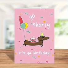 1pc Funny Dachshund Birthday Greeting Card With Envelope - Ideal For Dog Lovers And Birthday Celebrations - Multicolor - View 5